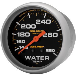2-5/8" датчик температура воды, 140- 280`F, 6' TUBING, MECH AUTO METER #5431 Water Temperature
