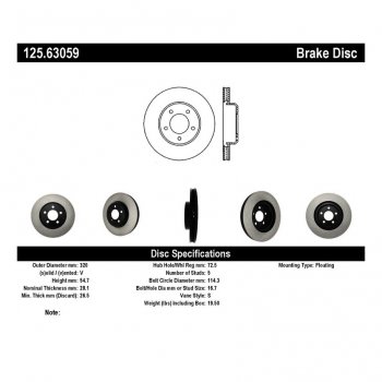 125.63059 Тормозные диски Premium CHRYSLER, DODGE перед 