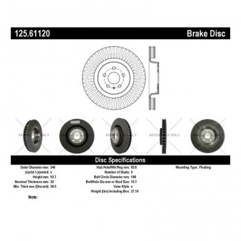 125.61120 Тормозные диски Premium FORD, LINCOLN перед 