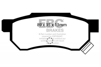 DP642/2 EBC Brakes Ultimax Тормозные колодки перед/зад LANCIA Beta, Delta, Flavia, Lybra, Montecarlo, Musa, Phedra, Primula, Thema; MITSUBISHI Lancer; HONDA Beat; ROVER 200, 400; SKODA Superb; TOYOTA Landcruiser выпуска 1985 — 2015 года