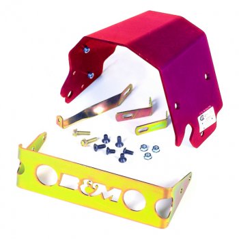 22150 B&amp;M CO Red Anodized Aluminum Transmission Shield для BUICK, CHEVROLET, CHRYSLER, DODGE, FORD, MERCURY, OLDSMOBILE, PONTIAC 