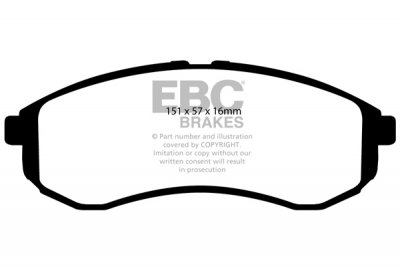 DP1481 EBC Brakes Ultimax2 Тормозные колодки перед  MITSUBISHI L200 выпуска 1997-2007 года