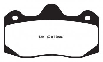 DP4049R EBC Brakes Yellowstuff Тормозные колодки зад PORSCHE 911 (991/2) (Cast Iron Disc Only) выпуск 2016-2017 года