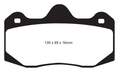 DP4049R EBC Brakes Yellowstuff Тормозные колодки зад PORSCHE 911 (991/2) (Cast Iron Disc Only) выпуск 2016-2017 года