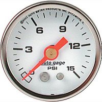 датчик давления, 0-15 PSI WHITE AUTO METER #2175