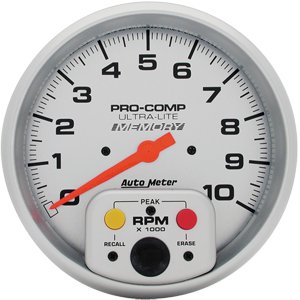 5" тахометр, 10,000 RPM, IN- DASH, W/MEM, SNGL RANGE AUTO METER #4494 TachometerSingle Range w/ Memory