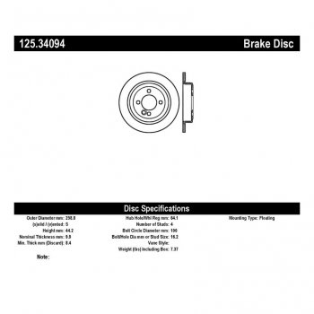 125.34094 Тормозные диски Premium MINI зад 