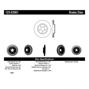 125.63061 Тормозные диски Premium CHRYSLER, DODGE перед 