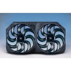 284 Flex-a-Lite Электрический вентилятор 15" Двойной вытяжной с контролером скорости черный 2001-2005 Chevy/GMC Duramax diesel   Fan shroud is 17" tall by 31 7/8" wide and 4.5" thick Custom brackets mount directly to radiator mounting points Dual 15-inch, 8 blade fans flows air up to 6000 cubic feet per minute to provide constant cooling, regardless of engine RPM Draws 28 amps single and 36 amps for dual fans Comes with an adjustable temperature thermostat that allow greater control over fan operation  