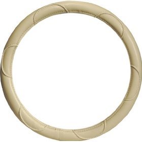 чехол на руль - Tan Genuine Leather Ribbed 