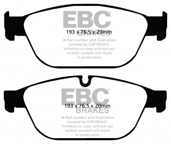 DP42087R EBC Brakes Yellowstuff Тормозные колодки перед AUDI A8 quattro (D4/4H), SQ5 (8R) Ширина 193мм, Высота 76.5мм, Толщина 20мм