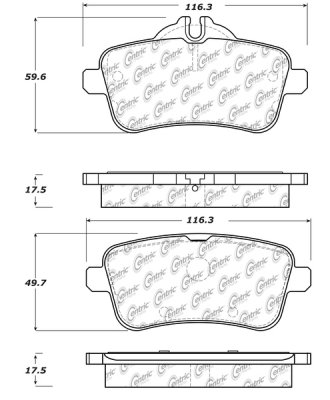 105.16300 Тормозные колодки Posi-Quiet Ceramic MERCEDES-BENZ зад. 