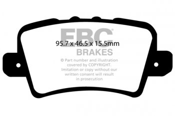 DP1902 EBC Brakes Ultimax2 тормозные колодки зад. HONDA Civic (8th Gen) выпуска 2006 — 2012 года