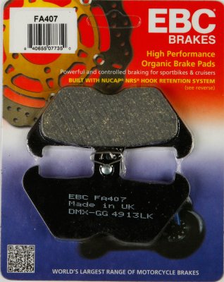 FA407 EBC BRAKES Organic тормозные колодки  BMW K, K1, KL, R 1988-2002 года выпуска