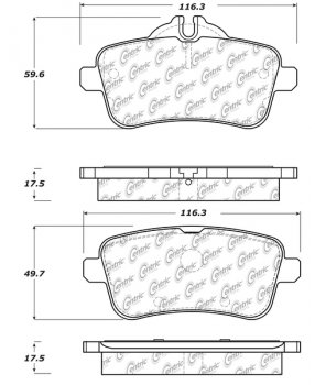 105.16301 Тормозные колодки Posi-Quiet Ceramic MERCEDES-BENZ зад. 