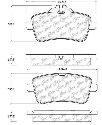 105.16301 Тормозные колодки Posi-Quiet Ceramic MERCEDES-BENZ зад. 