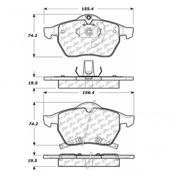 105.07360 Тормозные колодки Posi-Quiet Ceramic AUDI, SAAB, VOLKSWAGEN 