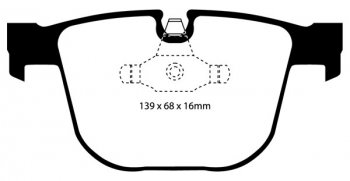 DP41451R EBC Brakes Yellowstuff Тормозные колодки зад ABARTH 500; BMW B5, B5; AUDI A8; BMW 1xx 1M, 5xx, 6xx, 7xx, M3, M5, M6; HONDA Accord; HYUNDAI Accent; LANCIA 2000; PEUGEOT 407 выпуск 1971-2018 года