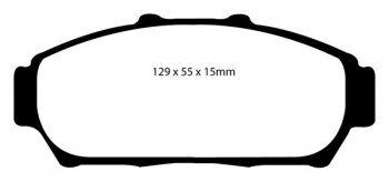 DP41206R EBC Brakes Yellowstuff Тормозные колодки перед HONDA Integra (Not UK) Ширина 129мм, Высота 55мм, Толщина 15мм