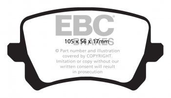 DP22004 EBC Brakes Greenstuff тормозные колодки зад SEAT Alhambra (7N); VOLKSWAGEN CC, Passat, Passat Alltrack, Passat CC, Sharan (7N), Tiguan выпуска 2005-2017 года