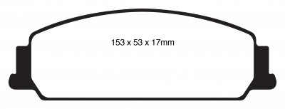 DP41833R EBC Brakes Yellowstuff Тормозные колодки перед BITTER Vero; CHEVROLET Caprice, Lumina; HOLDEN Commodore (VE), Commodore (VF) Ширина 154мм, Высота 53мм, Толщина 17мм