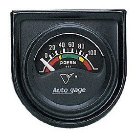 1-1/2" Давление масла, 0-100 PSI, ELEC AUTO METER #2354 2354 Autogage Short Sweep Electric Individual Console Oil Pressure Gauge