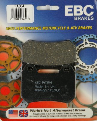FA304 EBC BRAKES Organic тормозные колодки  BMW K, R 1997-2009 года выпуска