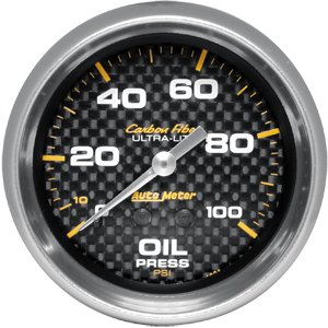 2-5/8" Давление масла, 0-100 PSI, MECH, CARBON FIBER AUTO METER #4821 Oil Pressure