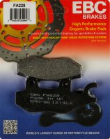 FA228 EBC BRAKES Organic тормозные колодки AEON, ASPES, BENELLI, C F MOTO, DAELIM, GENERIC, HARTFORD/HRD, HONDA, HOREX, HYOSUNG, KAWASAKI, KEEWAY, KYMCO, MALAGUTI, MZ/MUZ, PEUGEOT, QUADZILLA, ROYAL ENFIELD, SINNIS, SUZUKI, VIALLI, W K BIKES, YAMAHA