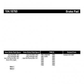 104.18760 Тормозные колодки Posi-Quiet Metallic AUDI перед 