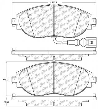 105.16330 Тормозные колодки Posi-Quiet Ceramic VOLKSWAGEN перед 