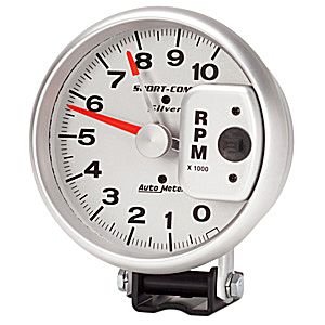 5" тахометр, 10,000 RPM, STD IGN, SILVER AUTO METER #3910 TachometerSport-Comp