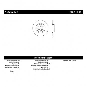 125.62075 Тормозные диски Premium CADILLAC перед 