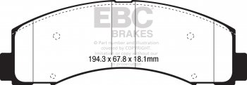 DP63088 EBC Brakes Greenstuff тормозные колодки перед. FORD F-150 выпуска 2018-2022 года