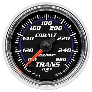 2" температура трансмиссии, 100-260`F FSE, COBALT AUTO METER #6157 Trans Temperature