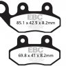 FA264 EBC BRAKES Organic тормозные колодки ADIVA SCOOTERS, BAROSSA, CAGIVA, GARELLI, GENERIC, LAMBRETTA, PEUGEOT, PGO, SYM, TGB, Zero (Electric Motorcycles)