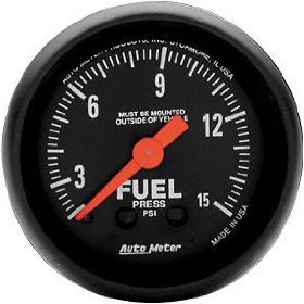 2" датчик давления топлива, 0-15 PSI, NO TUBING, MECH Z-SERIES AUTO METER #2603 2603 Z-Series 2'' Fuel Pressure Gauge