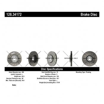 128.34172 Тормозные диски Premium BMW перед левый 