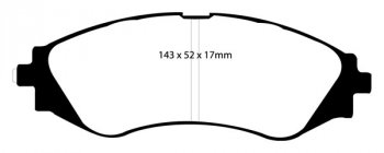 DP41209R EBC Brakes Yellowstuff Тормозные колодки CHRYSLER Leganza, Nubira CHRYSLER Leganza 2.2 99 and up; CHRYSLER Nubira 2.0 97 and up