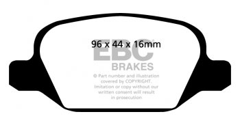 DP31430C EBC Brakes Redstuff Тормозные колодки зад. ALFA ROMEO 147, 156, GT Ширина 96мм, Высота 44мм, Толщина 16мм