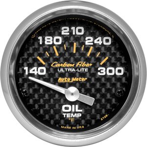 2" датчик температуры масла, 140-300`F, SSE, CARBON FIBER AUTO METER #4748 Oil Temperature