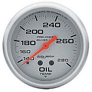 2-5/8" датчик температуры масла, 140- 280`F, MECH, LFG, SILVER AUTO METER #4641 Oil Temperature