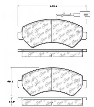 106.15401 Тормозные колодки PosiQuiet Extended Wear DODGE, PEUGEOT перед 