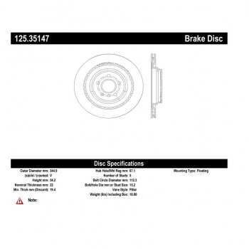 125.34147 Тормозные диски Premium BMW зад 