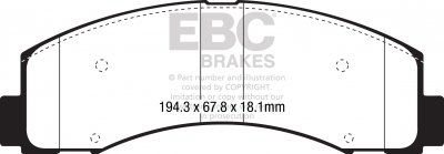 DPX3088 EBC Brakes Ultimax2 Тормозные колодки перед FORD F-150 выпуска 2018-2023 года