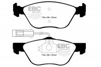 DP1061 EBC Brakes Ultimax2 Тормозные колодки перед  ALFA ROMEO 145, 146, 147, 155, 156, 166, GTV, Spider; FIAT Bravo, Coupe, Marea, Multipla, Punto; LANCIA Dedra, Delta, Kappa, Lybra