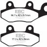 FA165/2TT EBC BRAKES Organic тормозные колодки  BOMBARDIER Rally; HYOSUNG XRX; MZ/MUZ VRT; SUZUKI DR; YAMAHA XTZ