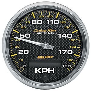 3-3/8" сподометр, 190 KPH, ELEC, CARBON FIBER AUTO METER #4787-M SpeedometerElec. Programmable Metric