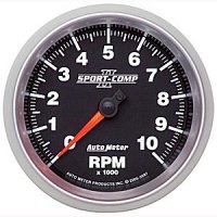3-3/8" тахометр, 10,000 RPM, IN-DASH AUTO METER #3697