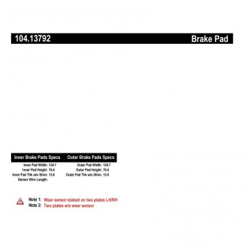 104.13792 Тормозные колодки Posi-Quiet Metallic FIAT, MAZDA перед 